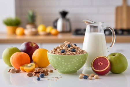 bol-muesli-fruits-noix-pichet