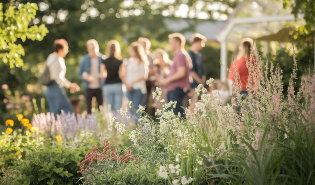 jardin-fleuri-personnes-soleil