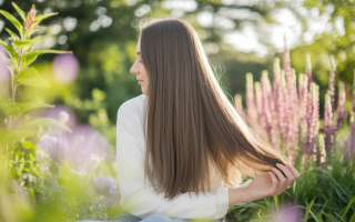 personne-cheveux-longs-brillants-jardin