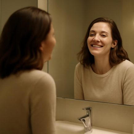 femme-miroir-satisfaction-salle-bain-moderne
