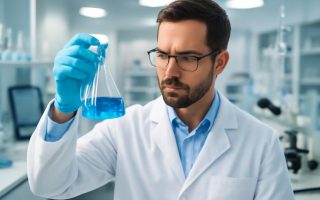 scientifique-laboratoire-moderne-fiole-bleue