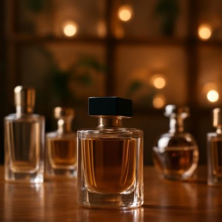 flacons-parfum-table-bois-elegante