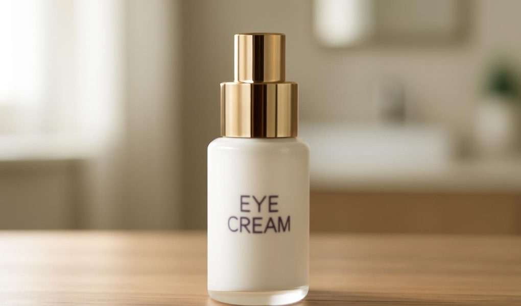 flacon-creme-yeux-table-bois