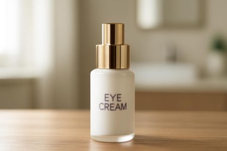 flacon-creme-yeux-table-bois