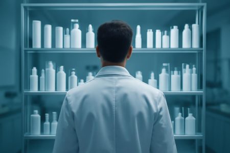 dermatologue-observant-produits-soin-peau