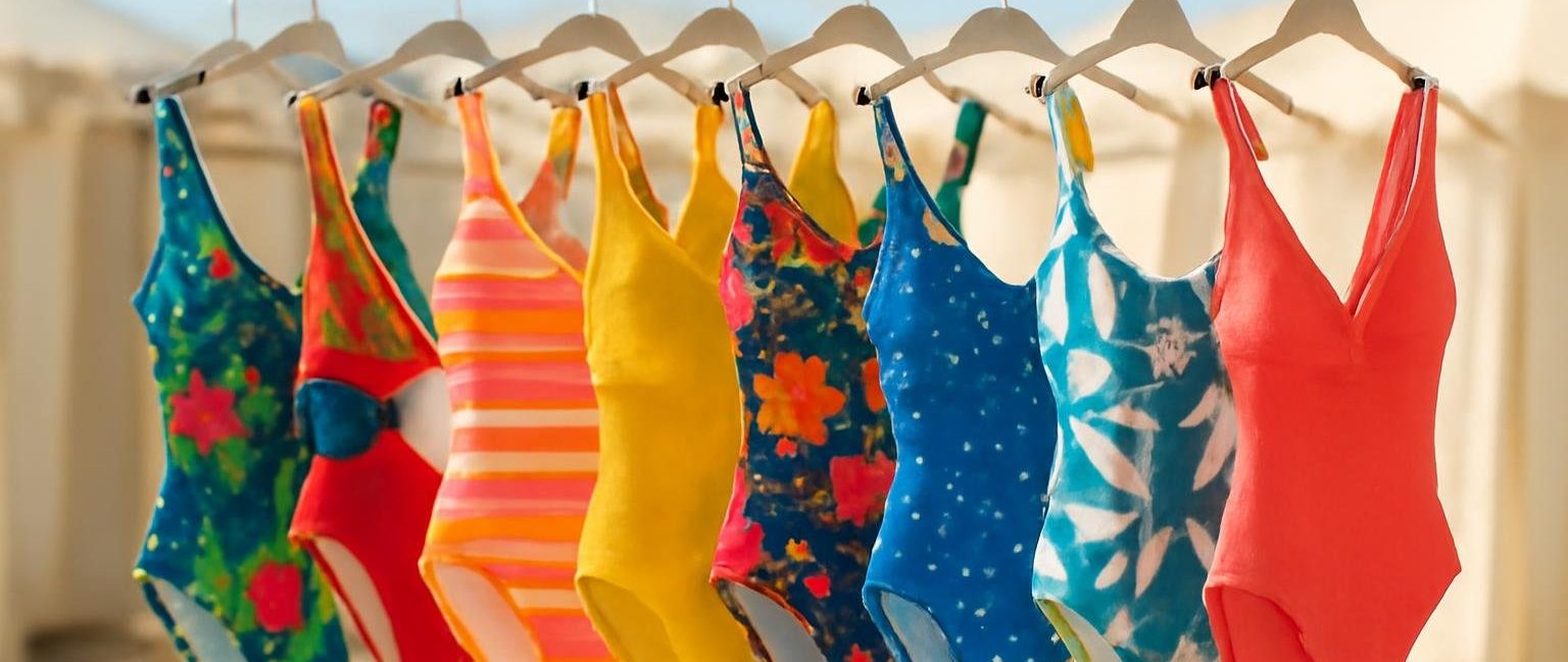 etalage-maillots-bain-cintres-couleurs