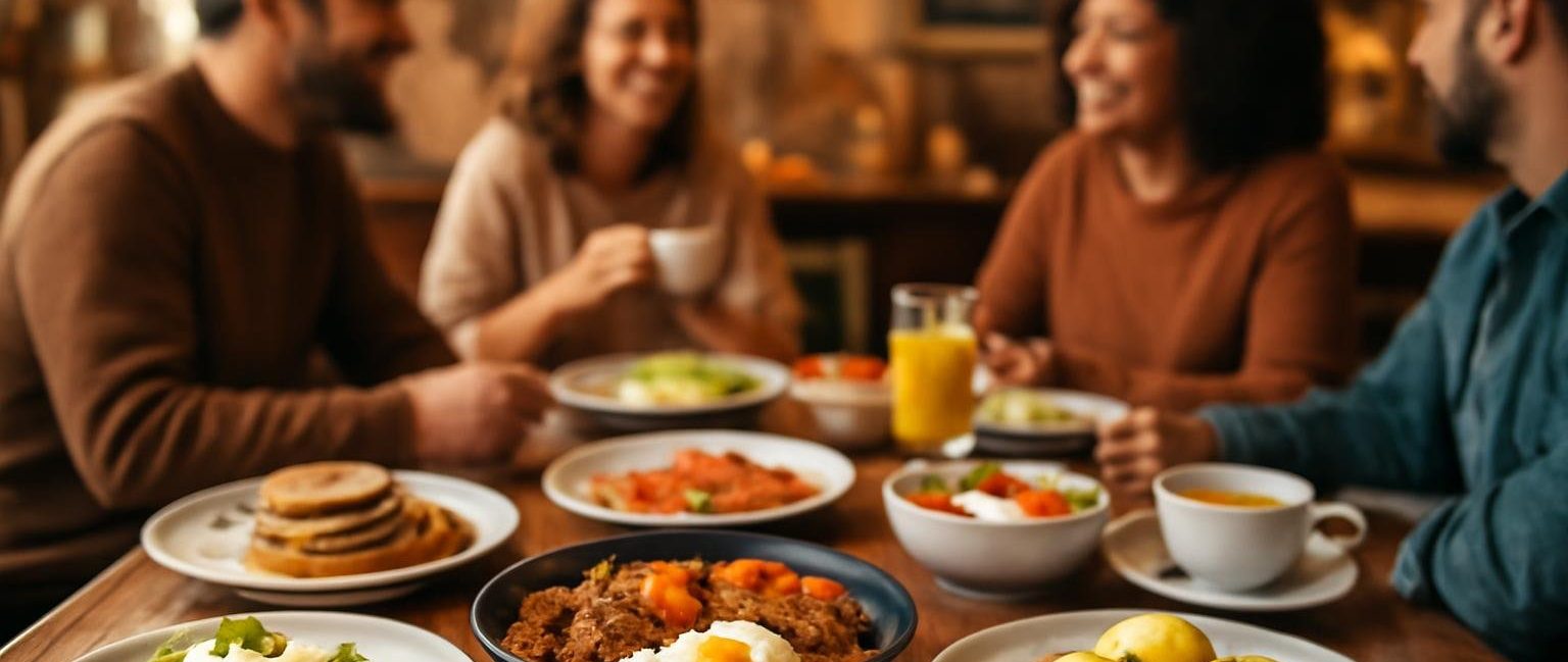 clients-brunch-table-bois-plats