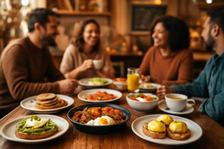 clients-brunch-table-bois-plats
